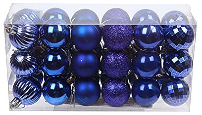 Bodhi2000 1 Box DIY Weihnachtskugeln Kugeln Anhänger Anti-Verformung Kunststoff Festlich Ambiente Weihnachtsbaum Kugeln Home Decor - Königsblau