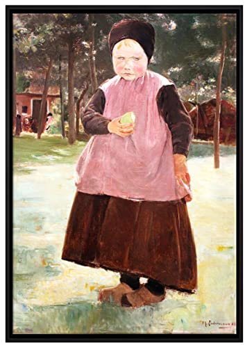 Pixxprint Max Liebermann - Eva Leinwandbild 80x60 cm im Bilderahmen, Wandbild, Schattenfugenrahmen, Kein Poster