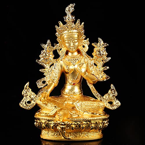 ZHYX Buddha-Statue, tibetische buddhistische grüne Tara-Figuren Muttergöttin Skulptur Dekoration