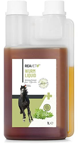 ReaVET Wormwood Mix Liquid flüssig 1 Liter, Wurmkur Alternative, vor, bei & nach Wurmbefall für Pferde mit Wurmkraut, pflanzliches Wurmmittel