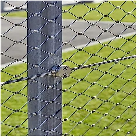 BESNUT 304 Edelstahl-Drahtseilnetz, Tierbarriere-Gartennetz, Farmtreppen-Fußballfeld-Zaundraht, Flexibler Kabelnetzschutz, Grenzstoßfestigkeit (Größe: 1 x 1 m) (Size : Thickness 2.5mm)