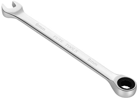 ORFOFE 9mm Dual Head Ratchet Wrench Spanner, Offset Combination Double Offset Spanner Tool for Mechanical Repairs and Maintenance