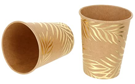 Beaupretty 8pièces Gobelets Papier De Palmier Jetables Écologiques Pour Boissons Adultes Vaisselle De Fête Et Pratique