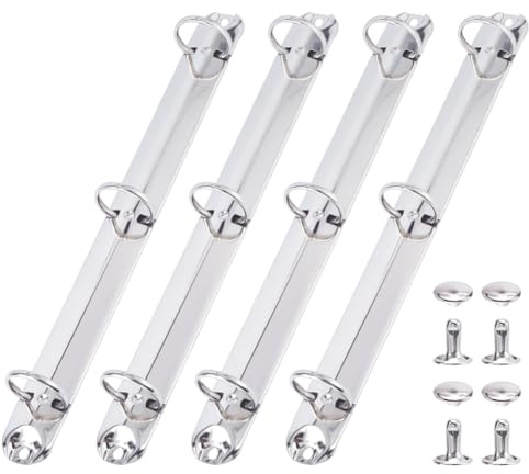 GORGECRAFT Mécanisme de Reliure à 4 Anneaux en Métal 3 pièce Mécanismes de Reliure à Feuilles Mobiles en Fer Kit de Pinces à Charnière de Remplacement Anneaux Toriques Peignes pour Planificateur