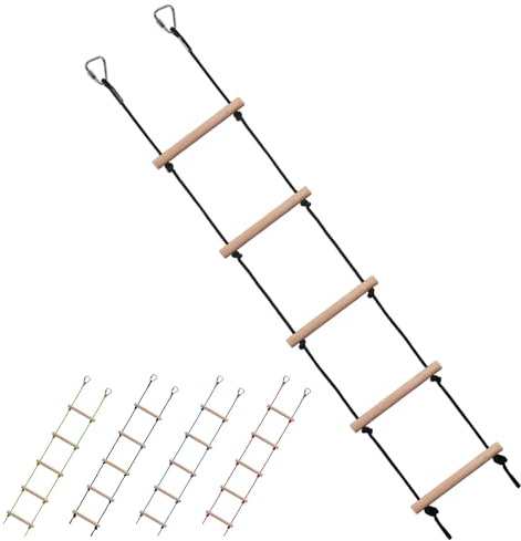 ChengFu Kids Climbing Rope Ladder, Hanging Ladder for Swing Accessories (2 Hooks)