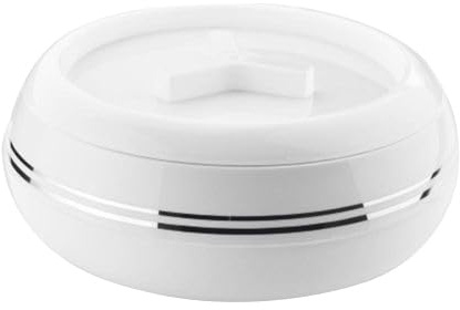 M1SS 1500ml Insulated Casserole Dish 1.5 Litre with Lid Large White Insulated Soup/Salad Serving Dish - Double Wall, Stainless Steel, BPA-Free, with Locking Lid & Chrome Finish Gift Set for Christmas
