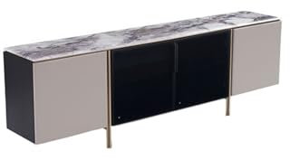 Lizhuzhuzs28 Mesa de TV Mueble de TV Moderno con Gran Espacio de Almacenamiento, Mueble de Suelo de mármol con Patas de Soporte de Metal Mueble para Salón