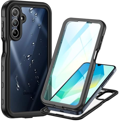 Focusor für Samsung Galaxy A16 5G Hülle IP68 Wasserdicht 360 Grad Outdoor | Schwarz,Wasserfest Schutzhülle,Waterproof,Handyhülle mit Displayschutz,Stoßfest Panzerhülle,Full Cover,Staubdicht,Baustelle