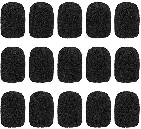 Smivyhp 15 Stück Ersatz-Windschutz für Mikrofon und Headset aus Schaumstoff, Mini-Mikrofon Headset Windschutzscheibe für Unterricht Bühnenperformance Treffen