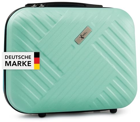 Xonic® Design Kosmetikkoffer aus ABS Hartschale – Robustes Beautycase als Handgepäck - Kosmetiktasche für Reisen – leicht & stabil (Pastell Mintgrün)