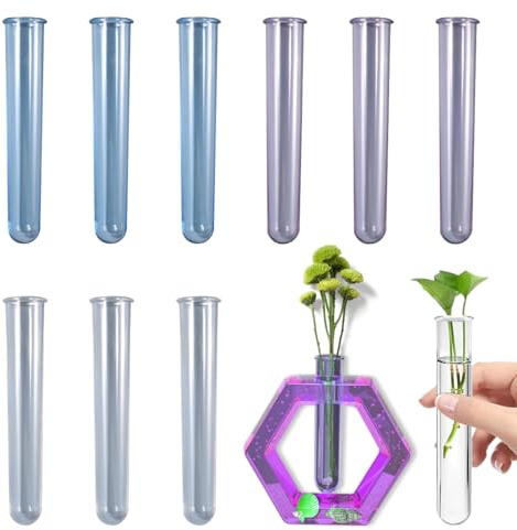 HyzaPhix 9pcs Test Tube, Purple Blue Transparent