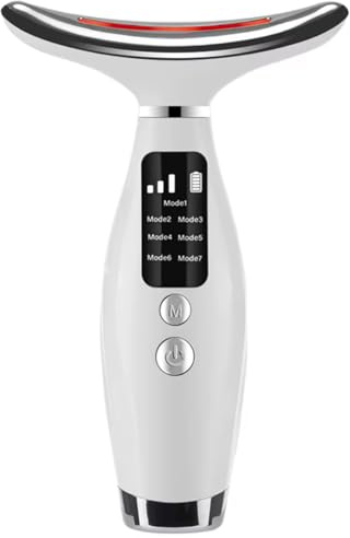Massaggiatore Viso Lifting Elettrico Antirughe Dispositivo di Bellezza a 5℃ del Freddo e 45℃ Terapia del Caldo - Face Massager con 6 Modi 4 LED - EMS Lifting Gua Sha