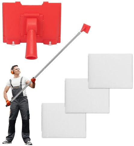 Paint Edger and Trimmer for Walls & Ceilings, Adjustable Tool with Extension Pole for Effortless Cutting-in, with 2Pcs Replacement Pads
