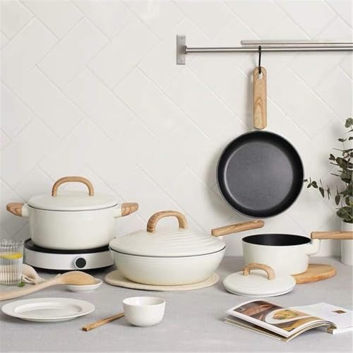 CWCQGH Cookware Set Soup Pot Stew Cooking Pots and Pans Induction Cooker Casserole Kitchen Saucepan Double Boiler Steamer Frying Pan