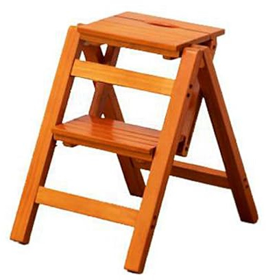 Klappbarer Fußhocker aus Holz, tragbarer Tritthocker mit Stauraum, Tritthocker for Klettern zu Hause, for Büro, Zuhause und Bibliothek, platzsparend(Color 1)