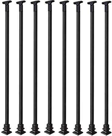 Kit de balustrade d'intérieur pour escaliers en bois - Balustres et broches en fer robuste - Poteau de rampe sûr pour enfants et adultes - Idéal pour les terrasses, les restaurants, les écoles (8