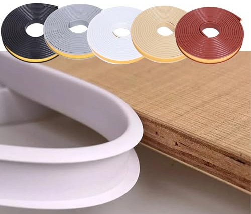 5m Kantenumleimer Selbstklebend für 15 mm Dicke, Aartner U-Form Kantenschutz aus TPE, Flexible Furnier Selbstklebend für Schrankkanten, Abschlussleiste, Deckenkanten, Arbeitsplatten (Weiß)
