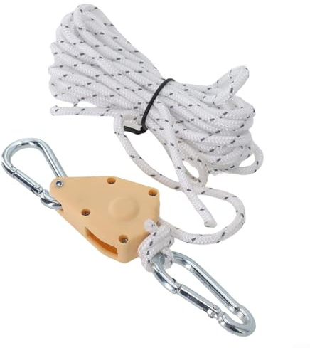 Jotekonoby Baldachin-Zelt, 4 m, Spanner mit Karabiner und Seilzug, Hakenseil, Nylonseil für Camping, Markise, variabel, Edelstahl, Hebebügel, Weiß