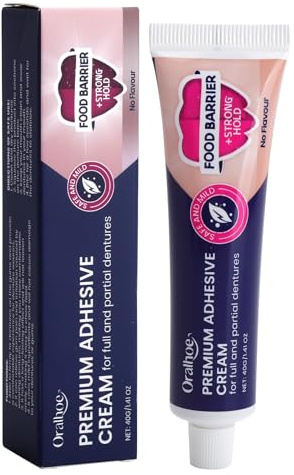Zahnprothesen Kleber Haftcreme 40g Zahnprothesen Fixierung ohne Zink für sicheren Halt Zahncreme Haftkraft Prothesen Kleber Anwendung für Zahnprothesen Träger