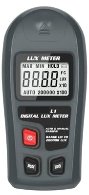 Esposimetro, L1 Luxmetro Illuminometro Digitale Lux Tester 0,1-200000 Lux/0,01-20000 Fc Sensore LCD Tascabile Misuratore Portatile