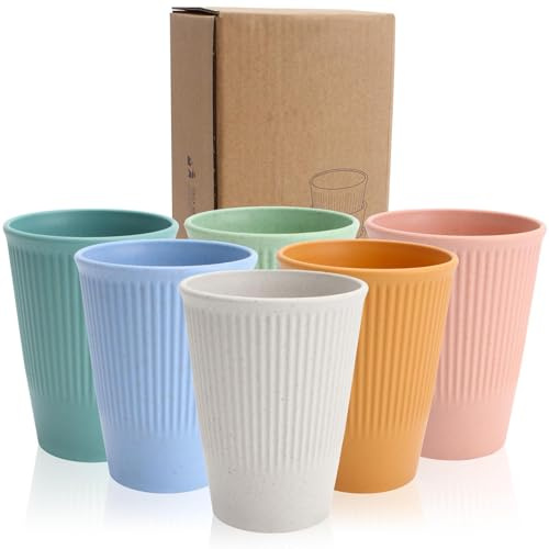 Tupgaxx Bicchieri in Plastica Riutilizzabili, Set da 6, Bicchieri Infrangibili Bicchieri di Cola Lavabili in Lavastoviglie Senza BPA per Adulti, 6 Colori