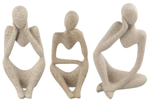 BEAZOOM Figura abstracta de resina creativa, escultura nórdica, moderna, decoración del hogar, oro, izquierda, derecha, pensamiento, estante, mesa