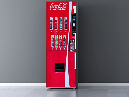 Adesivi 3D in vinile per frigorifero, distributore di cocacola | varie misure 185 x 70 cm | adesivo resistente e di facile applicazione | adesivo decorativo dal design elegante