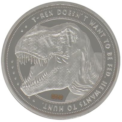 Iron Gut Publishing Jurassic Park Sammelmünze 25th Anniversary T-Rex (versilbert)