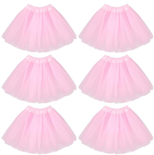 kilofly 6pc Pink Girls Ballet Tutu Kids Birthday Princess Party Favor Dress Skirt Set