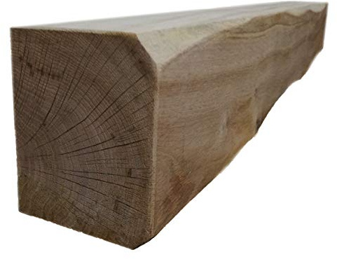 Celtic Timber Solid French Oak Air-Dried Beam Floating Shelf - Fireplace Mantle with Planed & Sanded Finish - Rustic Home Decor - Wood Mantle with Heavily Worked Appearance - 5x4x5 Ft Length