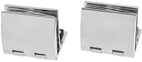 Glastür Scharnier (Paar) Klemmbereich 5-8,76mm in 2 Oberflächen zum auswählen Edelstahl Optik oder Chrom (Chrom)
