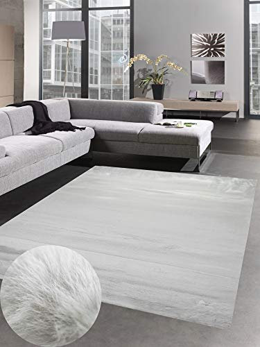 CARPETIA Teppich Rabbit Kunstfell Hochflorteppich Faux Fur grau Größe 80 x 300 cm