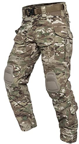 YEVHEV Taktisch Hosen Herren G3 US-Militär Camouflage Ripstop mit Knieschoner für Outdoor-Aktivitäten （Ohne Gürtel）