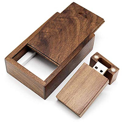 Anloter Unidad Flash USB de Madera Natural Nogal + Caja de Regalo USB, Memoria USB, Lápiz USB, Memoria Stick (8GB/2.0, Nogal de Madera)