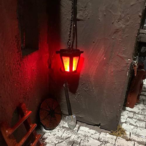 Lanterna con effetto fuoco per presepe con microlampada led