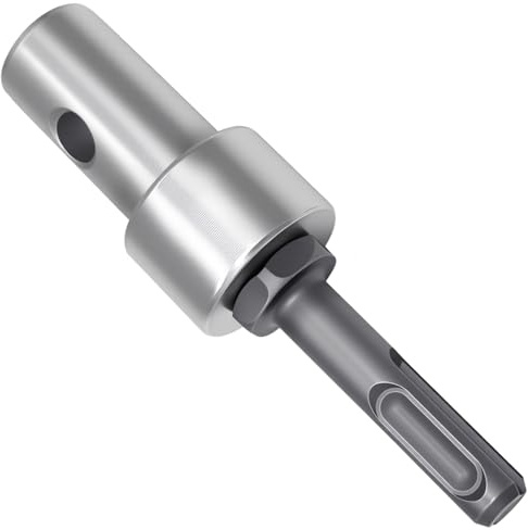 Chiloskit Adaptador de taladro de barrena, adaptador de taladro de hielo, adaptador de portabrocas sin llave, vástago redondo de 1/2 pulgada, M13 x 15 mm