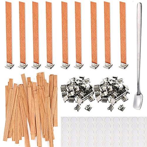 BOELLRUNO 60 Sets 15cm Kerzendocht Docht für Kerzen holzdocht Holz Kerze Docht Kerzen Dochte für Kerzenherstellung DIY Handwerkfür Kerzen Herstellung