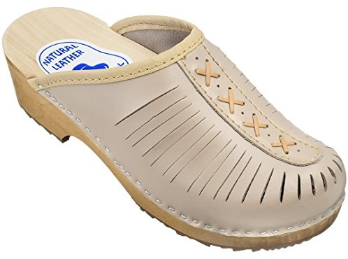 ESTRO Sabot en Bois Femme - Sabot Femme Cuir Confort Sabots Bois Sabots en Cuir CDL01