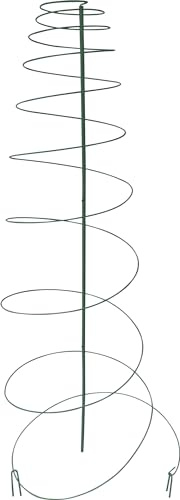 Windhager Rankspirale Metall, 150 cm x DM: 50 cm, Grün, beschichtetes Metall, Rankhilfe für Garten, Pflanzenstütze, Rankstab für Kletterpflanzen, inklusive 3-teiligem Stab, Spirale und zwei Bodenanker