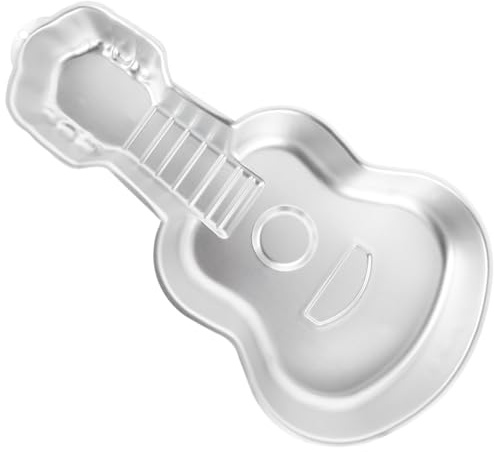 Luxshiny Guitar Cake Mold 16.93 Inch Stainless Steel Baking Mold Odorless Food Safe Waterproof Easy Demould European Style for Home Baking Party