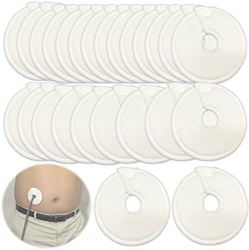 EDWERD G Tube Covers for Feeding Buttons – Extra Soft & Absorbent Pads for PD, Ileostomy, Stoma Care, 3 OD Nursing Supplies for Patients, 25 Pcs