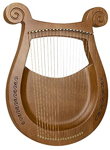 Lyra-Harfe, 16 Saiten, Mahagoni, Lyra-Saiteninstrumenten-Set Mit Stimmschlüssel, Plektrum, Saiten Und Schwarzer Gigbag, Tragbares Musikalisches Saiten-Instrumenten-Set, Geschenke for, Jugendliche, Er