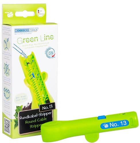 WEICON TOOLS Rundkabel-Stripper No. 13 Green Line | Nachhaltige Rohstoffe | Entmanteler für Rund- und Feuchtraumkabel von 6-13 mm Ø