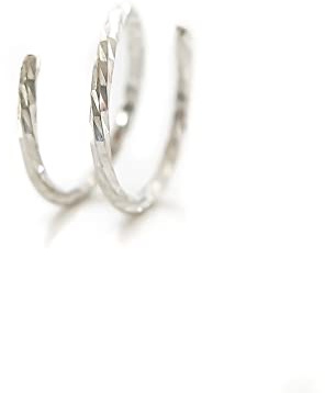 Doppelring Nasenring einfach gepierct 0,6 mm-Diamantschliff Silber Nasenring Piercing-Spirale Nasenring-Einzelpiercing Doppelring