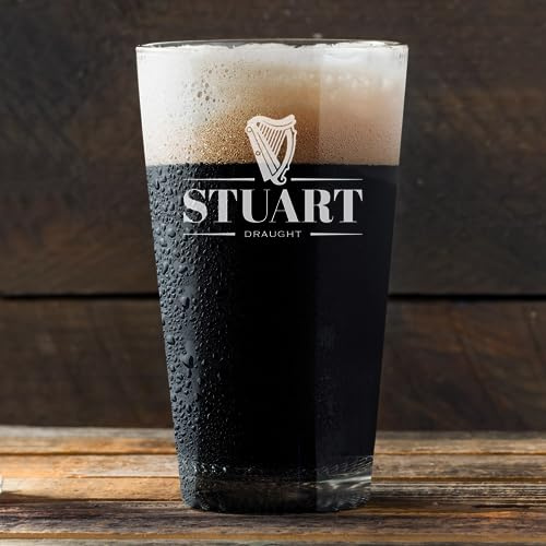Personalised Name Engraved Pint Glass - Gift for Boyfriend, Son, Him, Birthday Gift