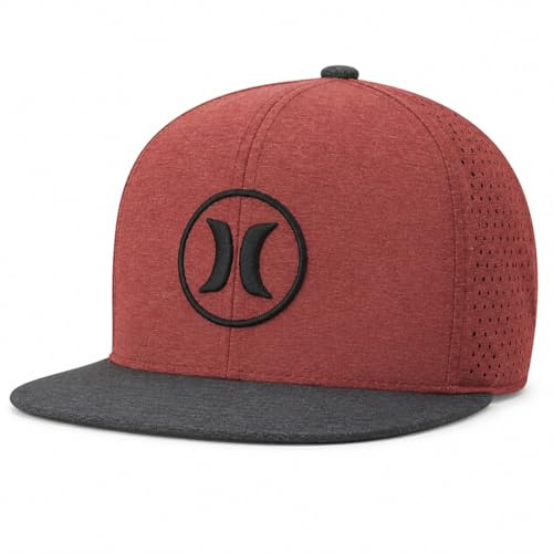 Hurley Herren Mütze - Leichte Phantom Core Snapback Baseball Cap, Edles Rot, Einheitsgröße