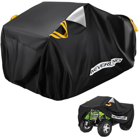 NEVERLAND ATV Abdeckplane Quad Abdeckplane Quad Abdeckung Fahrzeug Schutz Cover 210D Oxford Stoff mit Reflektierende Streifen und Gummibänder Winterfest Staub Regen UV-Schutz 256 x 110 x 120 cm | ATV Abdeckung 210D Oxford mit Reflektierende Streifen Winterfest Staub Regen UV-Schutz