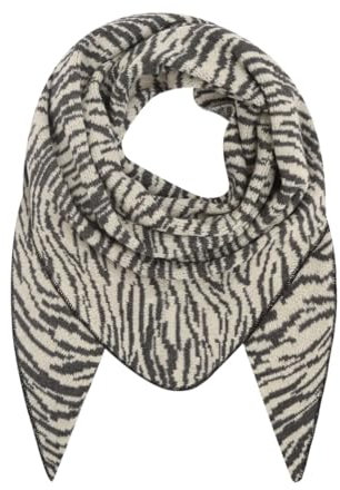 FASHION YOU WANT Dreieckstuch Stola Schal mit Viscose und Wolle - Hochwertiges Halstuch ZEBRA - Perfekt für Herbst/Winter (grau/weiß)