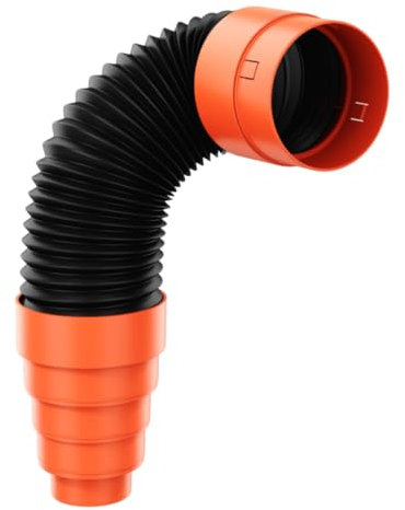 Flexibles Anschlussrohr DN125 mit Reduzierstück Ø75-125mm Flexschlauch Dunstrohranschluss für Entlüfter Dachlüfter Entlüfterstein (DN125mm x L: 750mm)