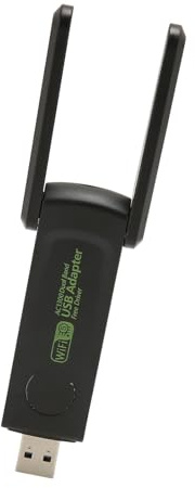 Tarjeta WiFi, Adaptador WiFi USB para PC de Escritorio, Dongle WiFi de Doble Antena de Doble Banda 1300Mbps 2.4G 5G, Adaptador de Red Inalámbrico para Win XP/7/8/8.1/10